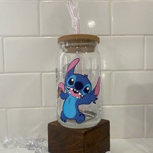 Stitch glass can cup!!
